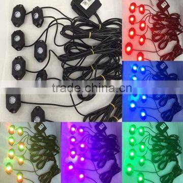 8PCS RGB C-ree LED Rock Light Tail Fender Under Under Car Decorative Offroad RGB Light With Bluetooth Controller photo-6