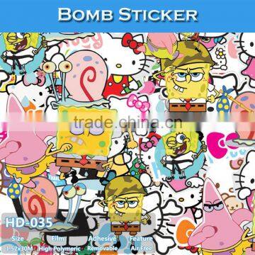 HD-035 CARLIKE Air Free MashiMaro Decorative Vinyl Bomb Sticker For Car Wrapping