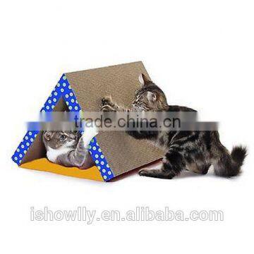 Fold Away Cat Scratching Tunnel Toy Brand Scratch Board Post Pad Scratcher