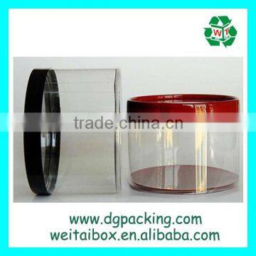 plastic cyinder transparent package bottle tube with cap