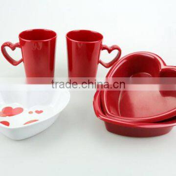 Popular Different Type Melamine Love Heart Sweet Tea Cup