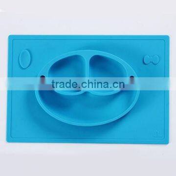 Multi-Functional BPA Free Custom Smile Design Silicone Placemat Plates for Babies and kids