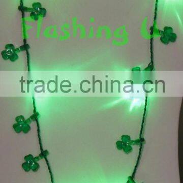 LED light up SHAMROCK necklace for st patrick's day