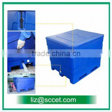 600L Size LLDPE+PU Insulated Cooler for Fish Cooling (by Four Side Forklift ) photo-3