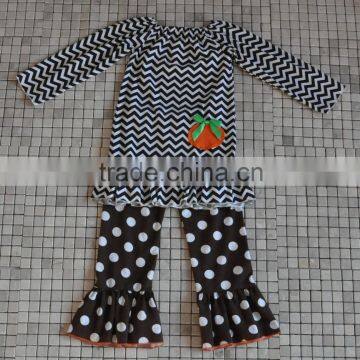 2016 New Arrival Winter Fall Baby Clothing Pumpkin Tops Ruffle Pants Halloween Outfits photo-3