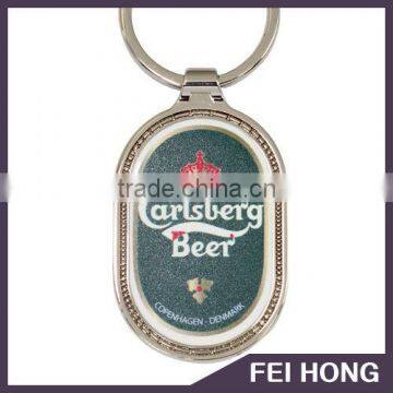 Wholesale Promotional cheap price custom carlsberg print logo key fobs