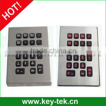 industrial vandal proof blacklight computer keypad