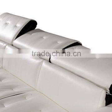 Modern Livingroom Furniture Leather Sofa With Adjustable Headrests A350