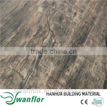 Luxury vinyl tile 2.5mm handscrapped wood plank PVC flooring tile