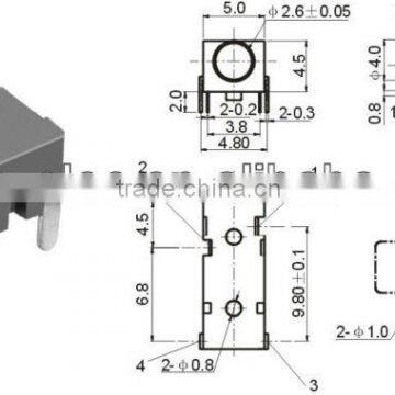 2.5mm phone jack with switch