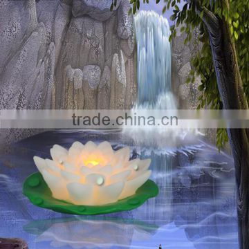 Nice waterproof lotus shape flower lights led candle for pool decor