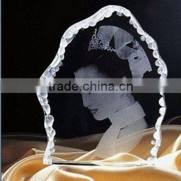 3D famous laser crystalcube laser engraving portrait