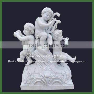 Decorative Stone White Nude Children Statue