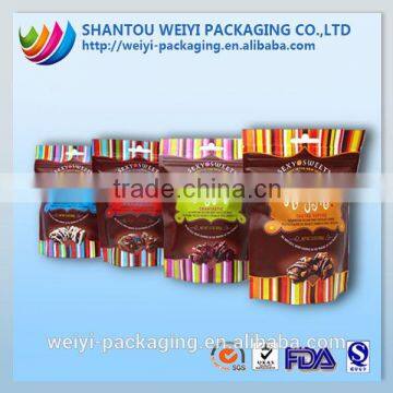 custom printing fda approved plastic food package for chocolate