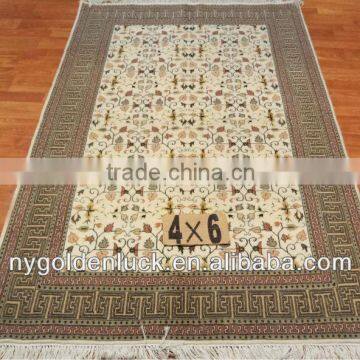 4x6ft handmade persian silk and wool blended rugs/carpets