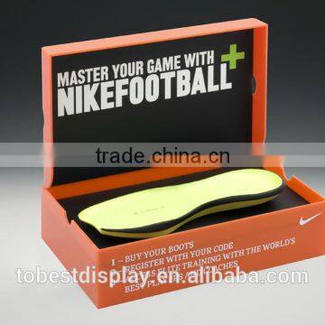 innovative orange Nike acrylic sneaker box,acrylic shoe box,acrylic shoe display box with pirnt logo