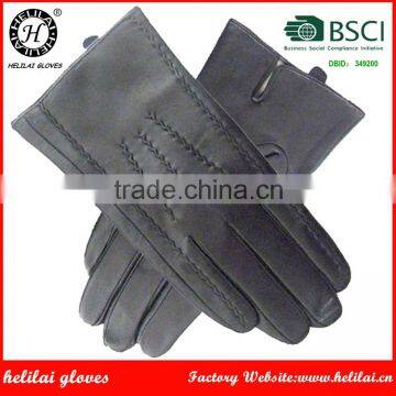 2016 Helilai Factory Leather Gloves Winter Man Leather Gloves Plain Men Black Leather Gloves