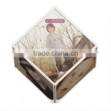 Acrylic Flipo E-Motion Rotating Photo Cube 6x6Spinning Photo Frame