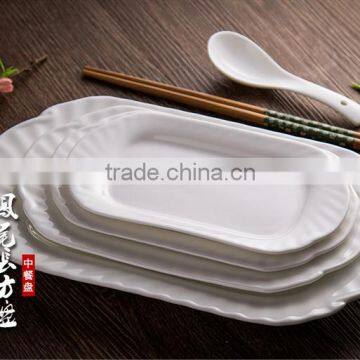 Ceramic white Rectangular plate and dish with 2 handle