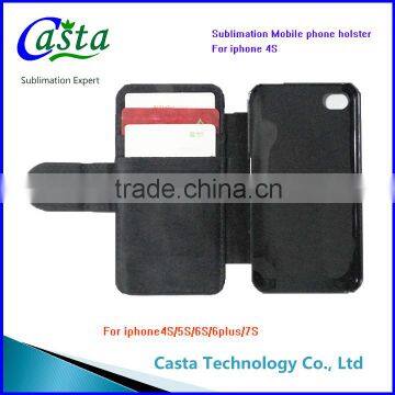 Factory Outlet Blank DIY Fashion Phone Holster Luxury Leather Case Mobile Phone Shell Sublimation Phone Holster for Iphone 4 photo-2