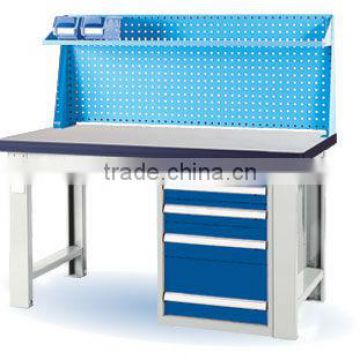 heavy duty workbench with pegboard with drawers