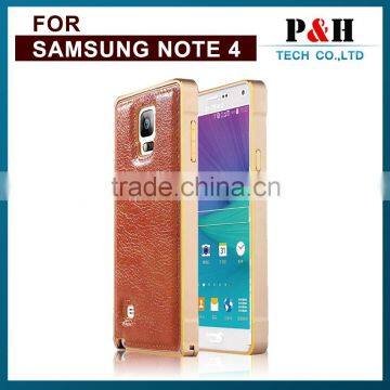 Luxury Premium Genuine Leather Case for Samsung Galaxy Note 4 Bumper Case photo-3