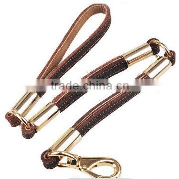 Pet Leash three section bushing dog Leash Genuine Leather Pet traction rope