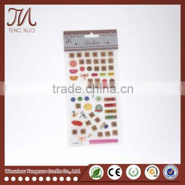 Customized Cartoon Alphabet Letter Crystal Plastic Sticker For Kid photo-3