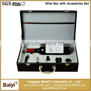 Perfect wine accessories gift box suitcase decorated case