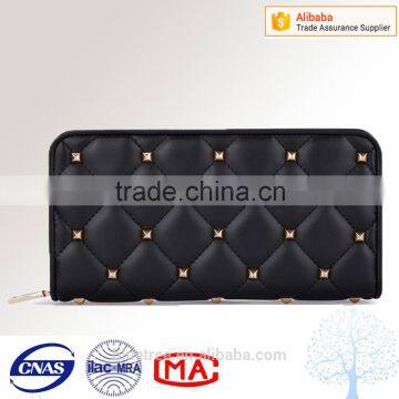 embroid diamond pattern in lady design,leather wallet manufacturer in guangzhou Facotry