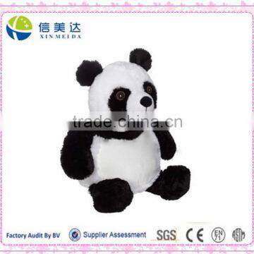 12" Sitting White and Black Smiling Plush Stuffed Soft Panda