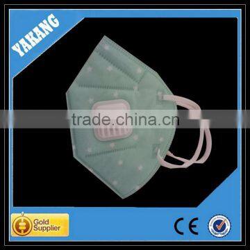 Green spunlace nonwoven protective face mask with valve