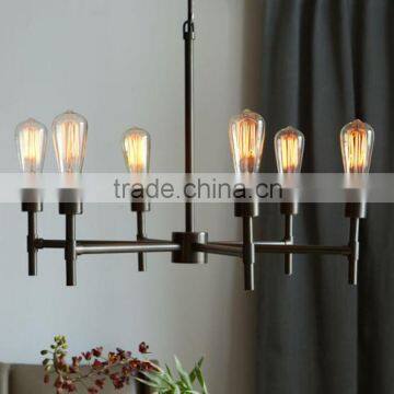 11.29-12 retro flair Edison bulbs plated antique bronze finish and geometric shape Industrial Chandelier