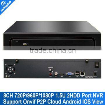 1.5U Full HD Onvif 8CH 1080P Network Video Recorder