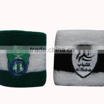 Embroidered logo terry cloth sport wristband