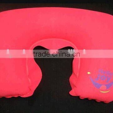 Popular Comfortable inflatable flocking cervical vertebra pillow/Camping inflatable pillow