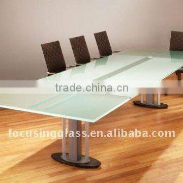 Milk white 12mm Tempered Glass Table Top