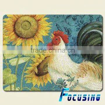 Sunshine call roosters tempered glass cutting board