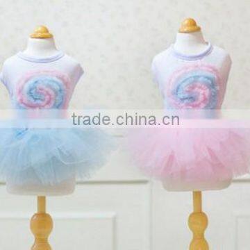 pet dresses/dog dresses. pink/blue handmade hollipop tutu dresses