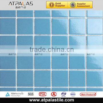 sea and sky blue ceramic single-colored tiles for pool decorative