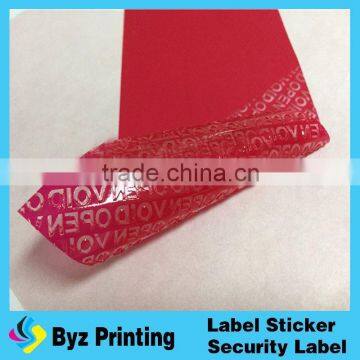 hot sale Tamper evident holographic label/Security Hologram VOID sticker in Lidun brand