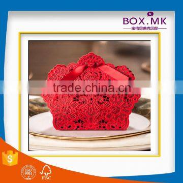 New Design Hot Sale Good Quality Wholesale Red Paperboard Wedding Box Favor