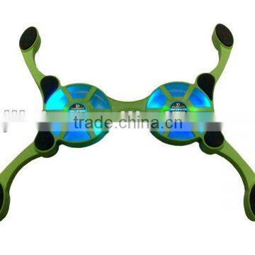 super folding plastic laptop cooling gel pad with two fans and blue light