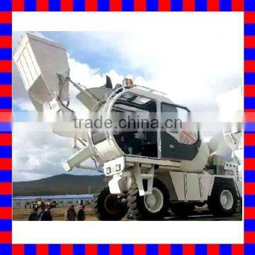 self-loading concrete mixing truck with front loader