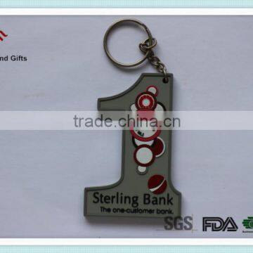 Number 1 sterling bank waterproof keychain promotion custom keycahin