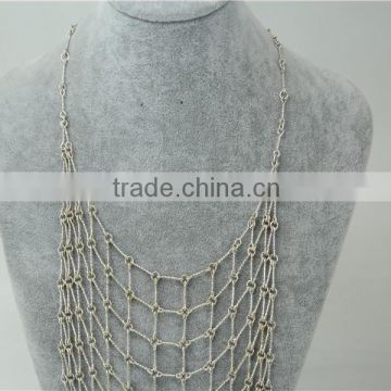 New fishing nets shape chunky necklace hot, lady fashion statement necklace