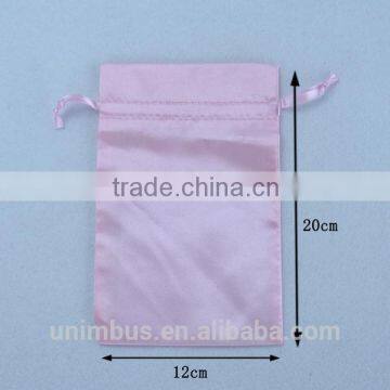 Fast cheap custom design satin decoration Drawstring hair bag