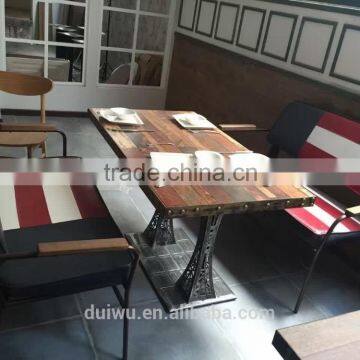 Hot Sale Chinese Modern Fast Food Restaurant Iron Dining Tables and Chairs