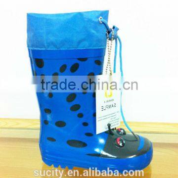 New Products 2015 Rainbow Kids Rubber Rain Boots With Collar photo-6