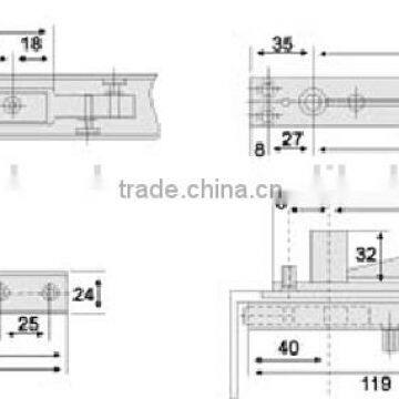 SS-222 Double Swing Glass Door Floor Spring , Stainless Steel Glass Door Floor Hinges/Floor Spring photo-4